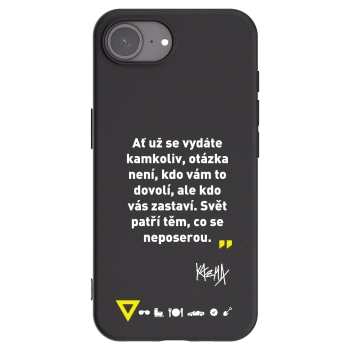 Picasee silikónový čierny obal pre Apple iPhone 16e - Kazma - SVĚT PATŘÍ TĚM, CO SE NEPOSEROU
