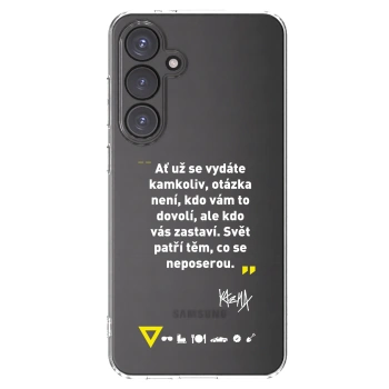 Picasee silikónový prehľadný obal pre Samsung Galaxy S24 FE S721B - Kazma - SVĚT PATŘÍ TĚM, CO SE NEPOSEROU