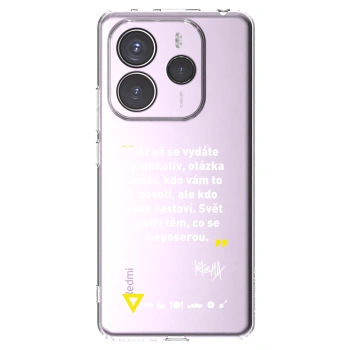 Picasee silikónový prehľadný obal pre Xiaomi Redmi Note 14 5G - Kazma - SVĚT PATŘÍ TĚM, CO SE NEPOSEROU