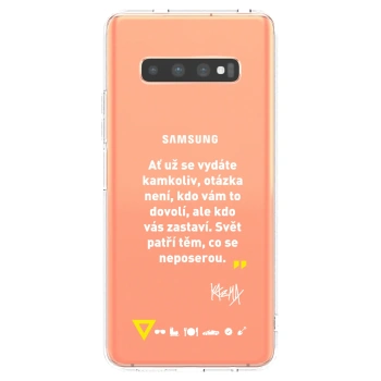 Picasee silikónový prehľadný obal pre Samsung Galaxy S10 Plus G975 - Kazma - SVĚT PATŘÍ TĚM, CO SE NEPOSEROU