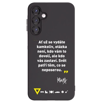 Picasee silikónový čierny obal pre Samsung Galaxy A16 5G - Kazma - SVĚT PATŘÍ TĚM, CO SE NEPOSEROU