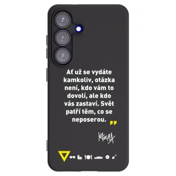 Picasee silikónový čierny obal pre Samsung Galaxy S25 5G - Kazma - SVĚT PATŘÍ TĚM, CO SE NEPOSEROU