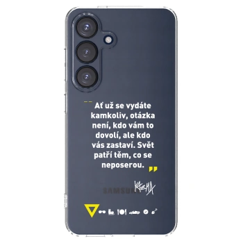 Picasee silikónový prehľadný obal pre Samsung Galaxy S25 5G - Kazma - SVĚT PATŘÍ TĚM, CO SE NEPOSEROU