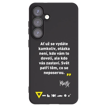 Picasee silikónový čierny obal pre Samsung Galaxy S25+ 5G - Kazma - SVĚT PATŘÍ TĚM, CO SE NEPOSEROU