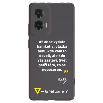 Picasee silikónový čierny obal pre Motorola Moto G35 5G - Kazma - SVĚT PATŘÍ TĚM, CO SE NEPOSEROU