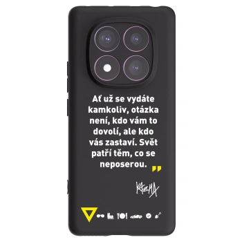 Picasee silikónový čierny obal pre Xiaomi Redmi Note 14 Pro 4G - Kazma - SVĚT PATŘÍ TĚM, CO SE NEPOSEROU