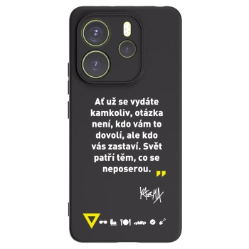 Picasee silikónový čierny obal pre Xiaomi Redmi Note 14 4G - Kazma - SVĚT PATŘÍ TĚM, CO SE NEPOSEROU