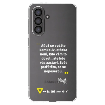 Picasee silikónový prehľadný obal pre Samsung Galaxy A56 5G A566B - Kazma - SVĚT PATŘÍ TĚM, CO SE NEPOSEROU