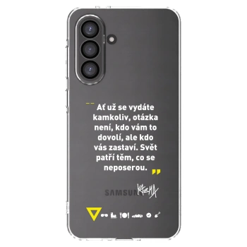 Picasee silikónový prehľadný obal pre Samsung Galaxy A36 5G - Kazma - SVĚT PATŘÍ TĚM, CO SE NEPOSEROU