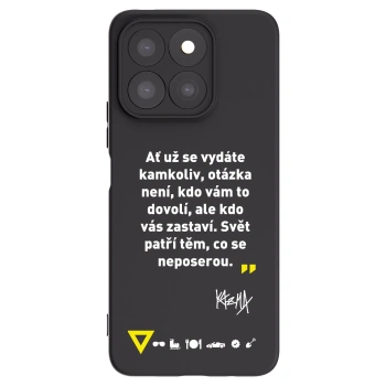 Picasee silikónový čierny obal pre Honor X8c - Kazma - SVĚT PATŘÍ TĚM, CO SE NEPOSEROU