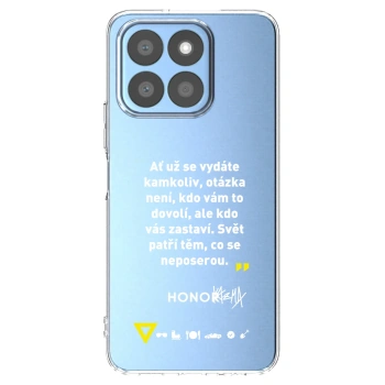 Picasee silikónový prehľadný obal pre Honor X8c - Kazma - SVĚT PATŘÍ TĚM, CO SE NEPOSEROU