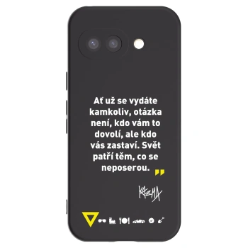 Picasee silikónový čierny obal pre Google Pixel 9a - Kazma - SVĚT PATŘÍ TĚM, CO SE NEPOSEROU