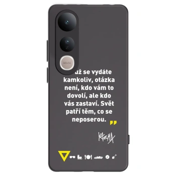 Picasee silikónový čierny obal pre Vivo V50 Lite 5G - Kazma - SVĚT PATŘÍ TĚM, CO SE NEPOSEROU