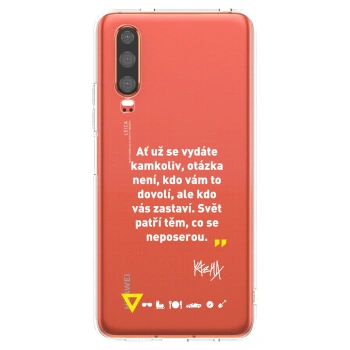 Picasee silikónový prehľadný obal pre Huawei P30 - Kazma - SVĚT PATŘÍ TĚM, CO SE NEPOSEROU