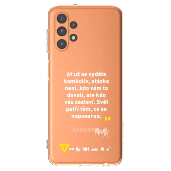 Picasee silikónový prehľadný obal pre Samsung Galaxy A13 5G - Kazma - SVĚT PATŘÍ TĚM, CO SE NEPOSEROU
