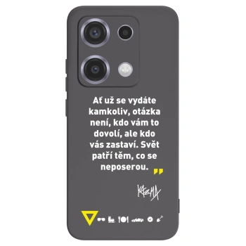 Picasee silikónový čierny obal pre Xiaomi Redmi Note 14S - Kazma - SVĚT PATŘÍ TĚM, CO SE NEPOSEROU