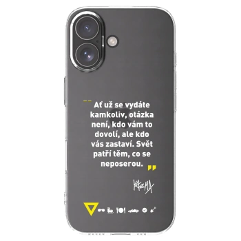 Picasee silikónový prehľadný obal pre Apple iPhone 17 - Kazma - SVĚT PATŘÍ TĚM, CO SE NEPOSEROU