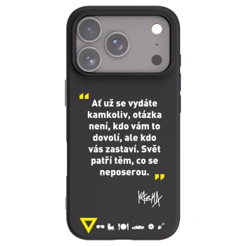 Picasee silikónový čierny obal pre Apple iPhone 17 Pro - Kazma - SVĚT PATŘÍ TĚM, CO SE NEPOSEROU