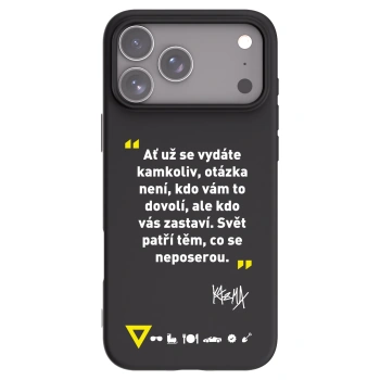 Picasee silikónový čierny obal pre Apple iPhone 17 Pro Max - Kazma - SVĚT PATŘÍ TĚM, CO SE NEPOSEROU
