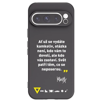 Picasee silikónový čierny obal pre Google Pixel 9 Pro XL - Kazma - SVĚT PATŘÍ TĚM, CO SE NEPOSEROU