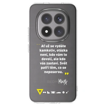 Picasee silikónový prehľadný obal pre Xiaomi Redmi Note 15 Pro+ - Kazma - SVĚT PATŘÍ TĚM, CO SE NEPOSEROU