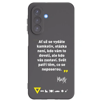 Picasee silikónový čierny obal pre Samsung Galaxy A17 5G - Kazma - SVĚT PATŘÍ TĚM, CO SE NEPOSEROU
