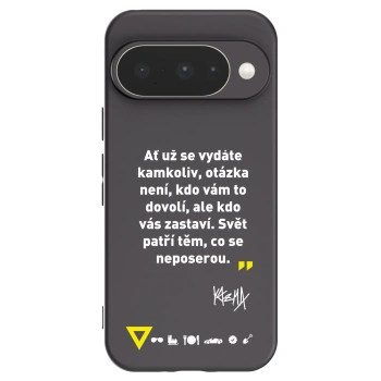 Picasee silikónový čierny obal pre Google Pixel 10 - Kazma - SVĚT PATŘÍ TĚM, CO SE NEPOSEROU