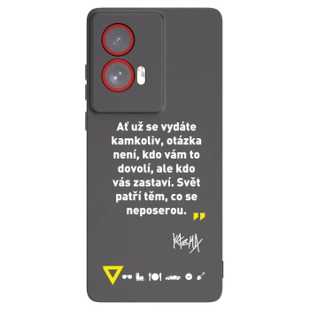Picasee silikónový čierny obal pre Motorola Edge 50 Fusion - Kazma - SVĚT PATŘÍ TĚM, CO SE NEPOSEROU