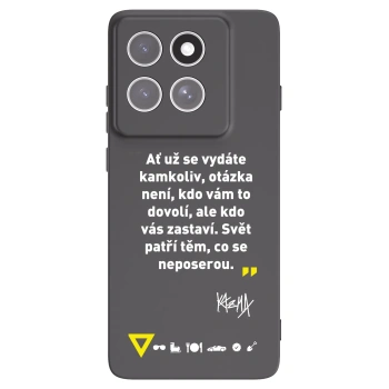 Picasee silikónový čierny obal pre Motorola Edge 60 Fusion - Kazma - SVĚT PATŘÍ TĚM, CO SE NEPOSEROU