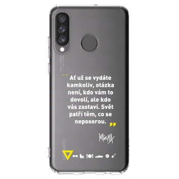 Picasee silikónový prehľadný obal pre Huawei P30 Lite - Kazma - SVĚT PATŘÍ TĚM, CO SE NEPOSEROU