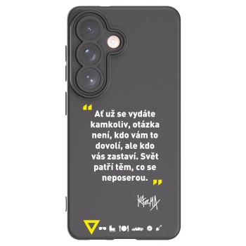 Picasee silikónový čierny obal pre Samsung Galaxy S26 - Kazma - SVĚT PATŘÍ TĚM, CO SE NEPOSEROU