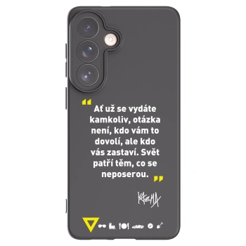 Picasee silikónový čierny obal pre Samsung Galaxy S26+ - Kazma - SVĚT PATŘÍ TĚM, CO SE NEPOSEROU
