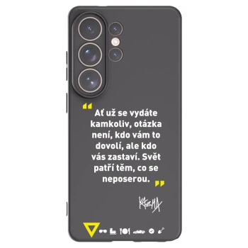 Picasee silikónový čierny obal pre Samsung Galaxy S26 Ultra - Kazma - SVĚT PATŘÍ TĚM, CO SE NEPOSEROU