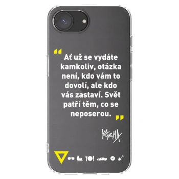 Picasee silikónový prehľadný obal pre Apple iPhone 17e - Kazma - SVĚT PATŘÍ TĚM, CO SE NEPOSEROU