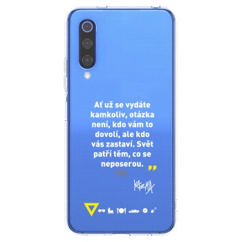 Picasee silikónový prehľadný obal pre Xiaomi Mi 9 SE - Kazma - SVĚT PATŘÍ TĚM, CO SE NEPOSEROU