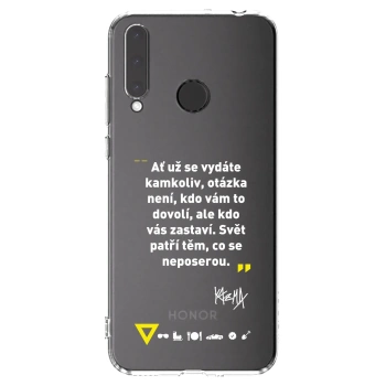 Picasee silikónový prehľadný obal pre Honor 20 Lite - Kazma - SVĚT PATŘÍ TĚM, CO SE NEPOSEROU