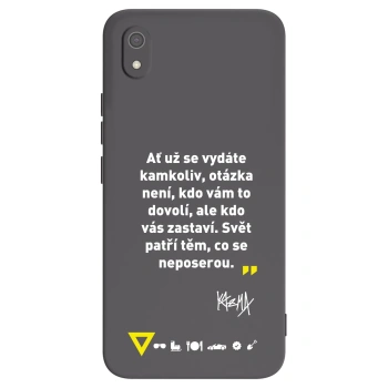 Picasee silikónový čierny obal pre Xiaomi Redmi 7A - Kazma - SVĚT PATŘÍ TĚM, CO SE NEPOSEROU