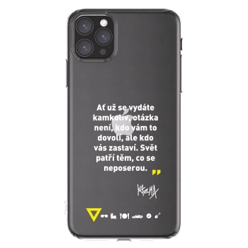 Picasee silikónový prehľadný obal pre Apple iPhone 11 Pro Max - Kazma - SVĚT PATŘÍ TĚM, CO SE NEPOSEROU
