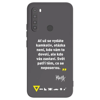 Picasee silikónový čierny obal pre Xiaomi Redmi Note 8 - Kazma - SVĚT PATŘÍ TĚM, CO SE NEPOSEROU