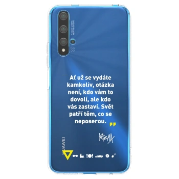 Picasee silikónový prehľadný obal pre Huawei Nova 5T - Kazma - SVĚT PATŘÍ TĚM, CO SE NEPOSEROU