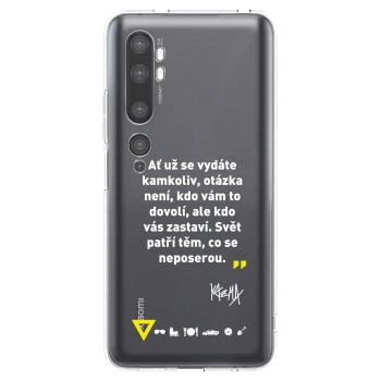 Picasee silikónový prehľadný obal pre Xiaomi Mi Note 10 (Pro) - Kazma - SVĚT PATŘÍ TĚM, CO SE NEPOSEROU