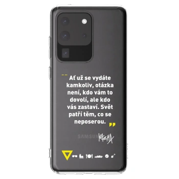 Picasee silikónový prehľadný obal pre Samsung Galaxy S20 Ultra 5G G988F - Kazma - SVĚT PATŘÍ TĚM, CO SE NEPOSEROU
