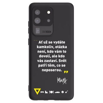 Picasee silikónový čierny obal pre Samsung Galaxy S20 Ultra 5G G988F - Kazma - SVĚT PATŘÍ TĚM, CO SE NEPOSEROU