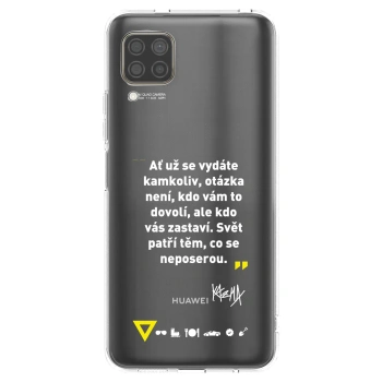 Picasee silikónový prehľadný obal pre Huawei P40 Lite - Kazma - SVĚT PATŘÍ TĚM, CO SE NEPOSEROU
