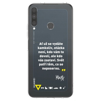 Picasee silikónový prehľadný obal pre Huawei P40 Lite E - Kazma - SVĚT PATŘÍ TĚM, CO SE NEPOSEROU