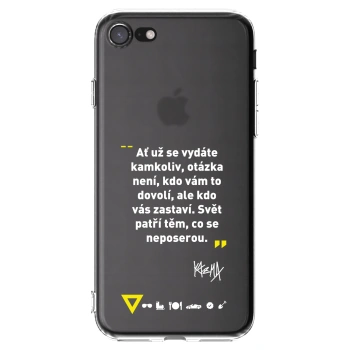 Picasee silikónový prehľadný obal pre Apple iPhone SE 2020 - Kazma - SVĚT PATŘÍ TĚM, CO SE NEPOSEROU