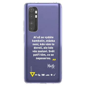 Picasee silikónový prehľadný obal pre Xiaomi Mi Note 10 Lite - Kazma - SVĚT PATŘÍ TĚM, CO SE NEPOSEROU