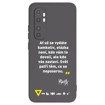 Picasee silikónový čierny obal pre Xiaomi Mi Note 10 Lite - Kazma - SVĚT PATŘÍ TĚM, CO SE NEPOSEROU