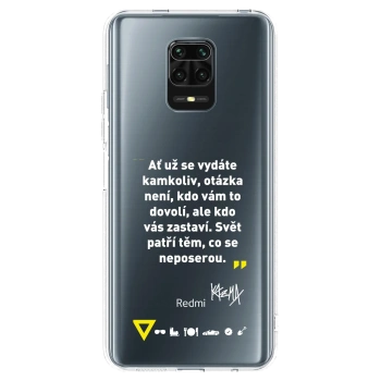 Picasee silikónový prehľadný obal pre Xiaomi Redmi Note 9S - Kazma - SVĚT PATŘÍ TĚM, CO SE NEPOSEROU