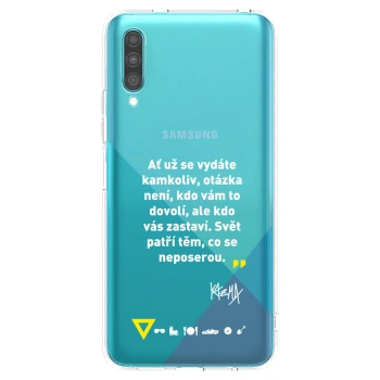 Picasee silikónový prehľadný obal pre Samsung Galaxy A30s A307F - Kazma - SVĚT PATŘÍ TĚM, CO SE NEPOSEROU